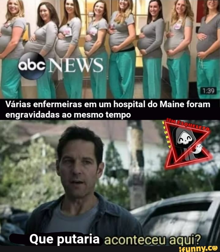 abo
Várias enfermeiras em um hospital do Maine foram engravidadas ao mesmo tempo
Que putaria aconteceu aqui?