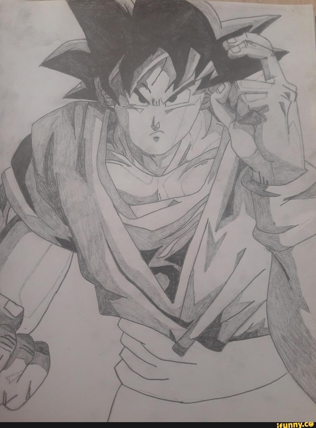 anime, dragonball_z, goku, drawing, weeb