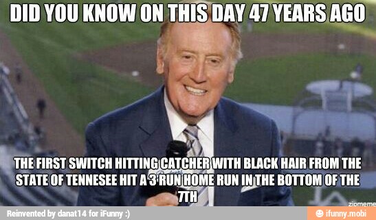 DID YOU KNOW ON THIS DAY 47 YEARS AGO)
Y
me
'STATE/OF TENNESEE HIT Aº SRUNHOME RUN INTHE BOTTOM OF THE
