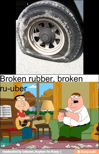 Broken rubber groxen