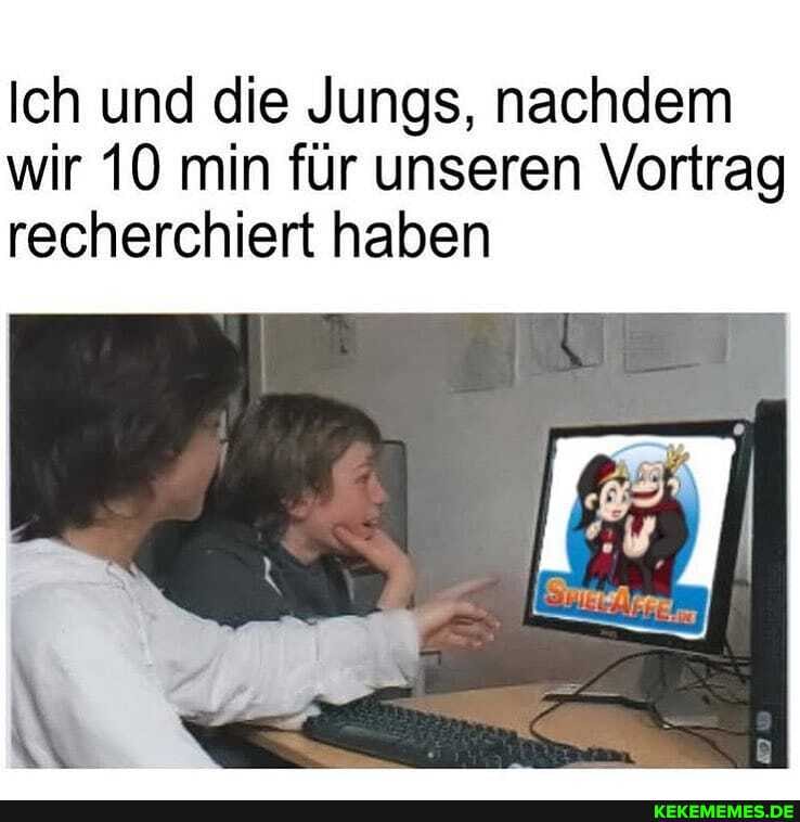 Ich und die Jungs, nachdem wir 10 min für unseren Vortrag recherchiert haben