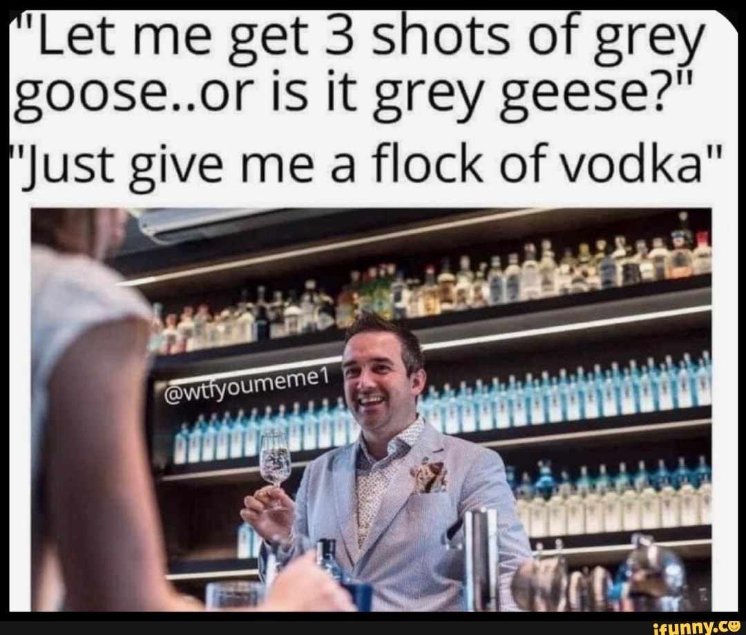 Greygoose memes. Best Collection of funny Greygoose pictures on iFunny