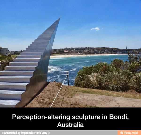 Perception-altering sculpture in Bondi,
Australia - Perception-altering sculpture in Bondi, Australia
