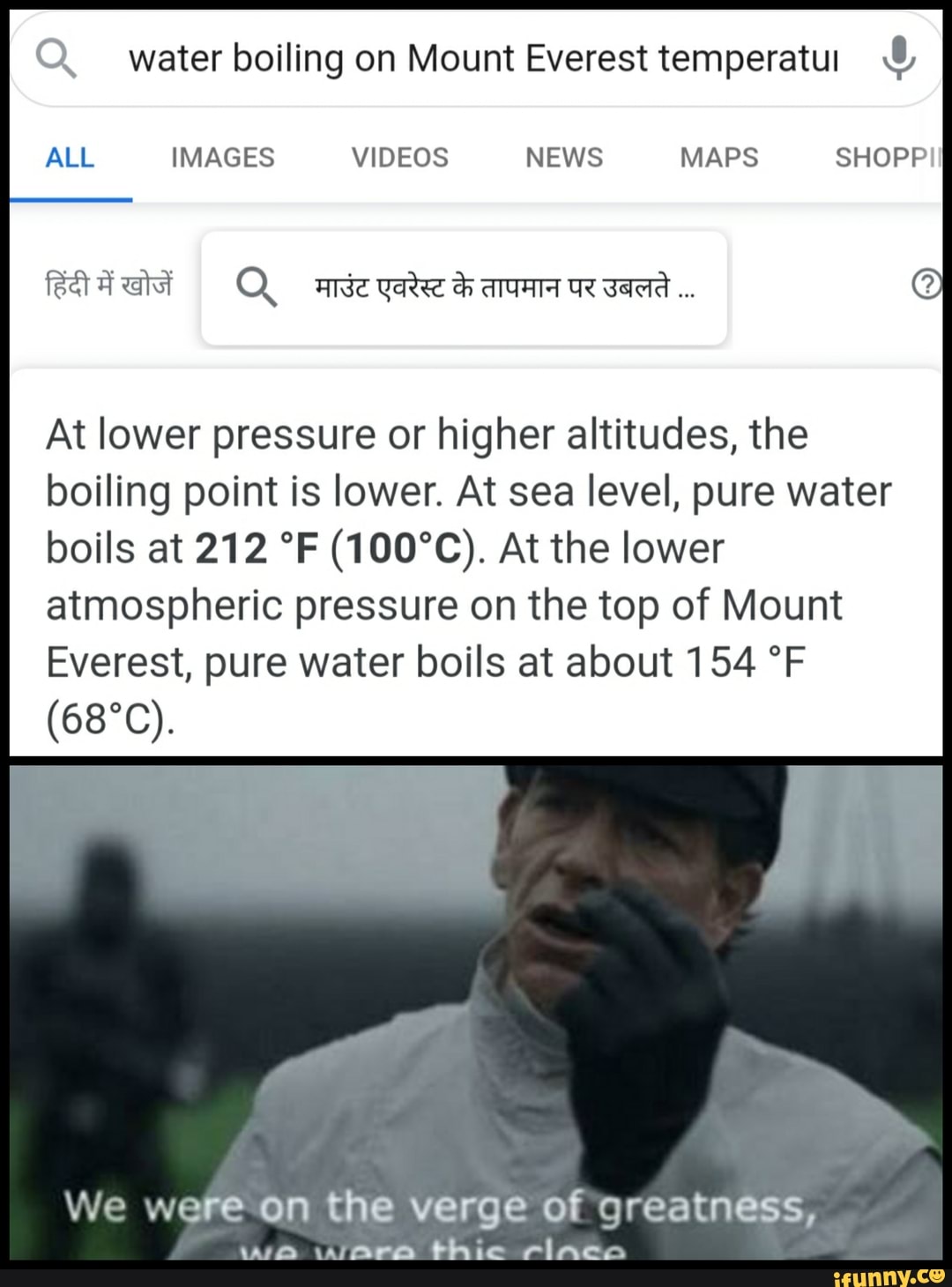 Q. water boiling on Mount Everest temperatu & ALL IMAGES VIDEOS NEWS