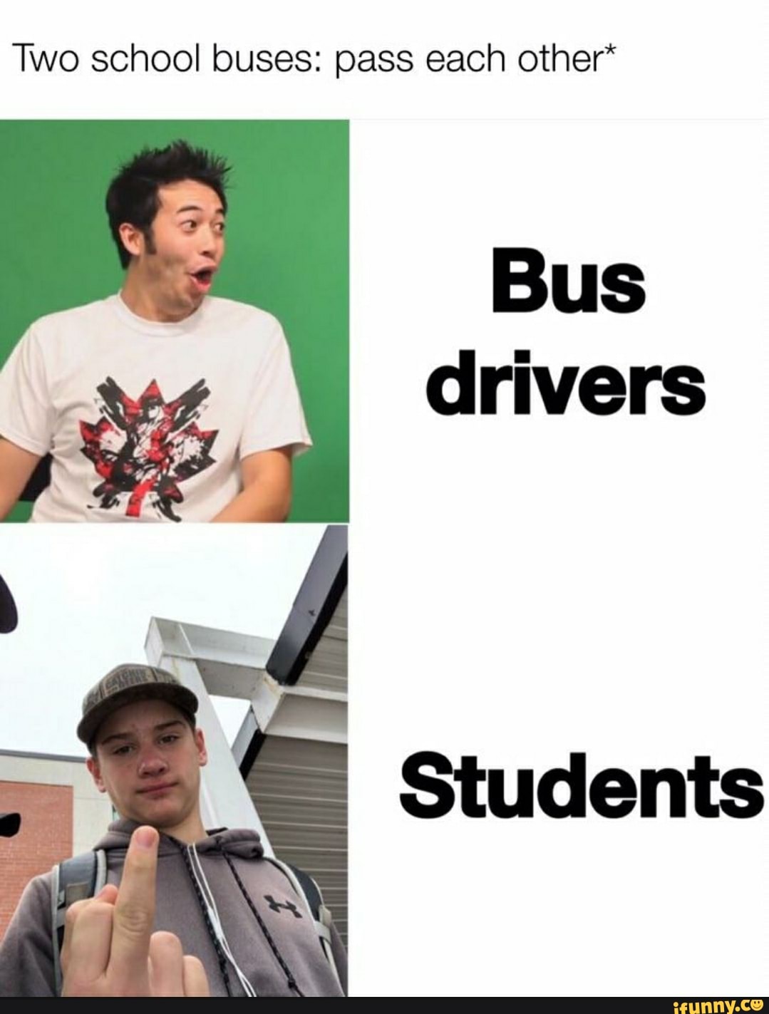 Two School Buses: Pass Each Other* Bus Drivers Students - Ifunny Brazil