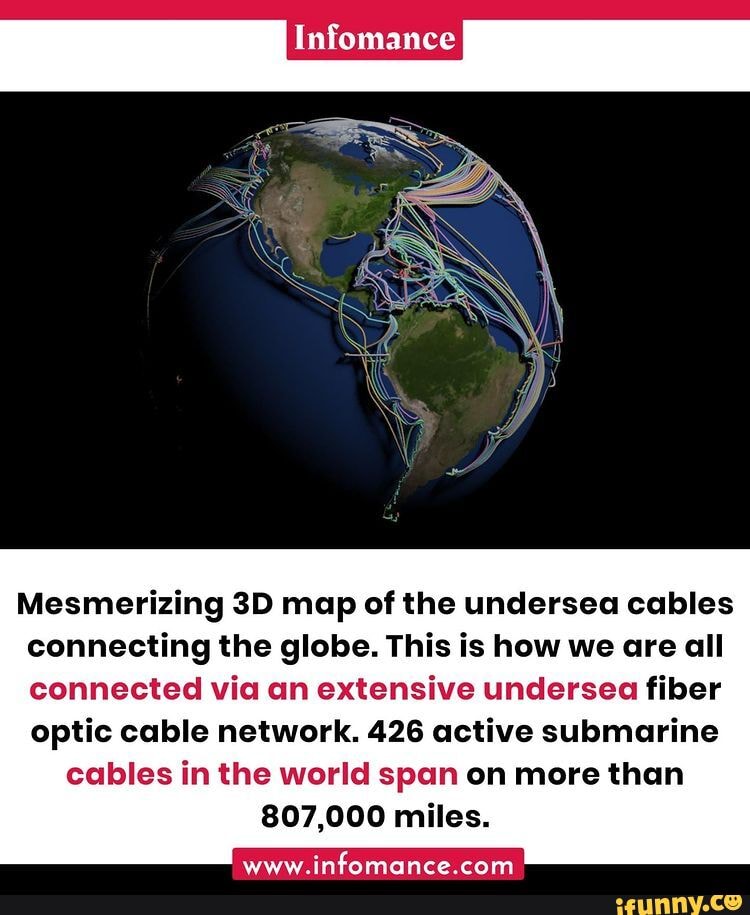 Infomance Mesmerizing SD map of the undersea cables connecting the 