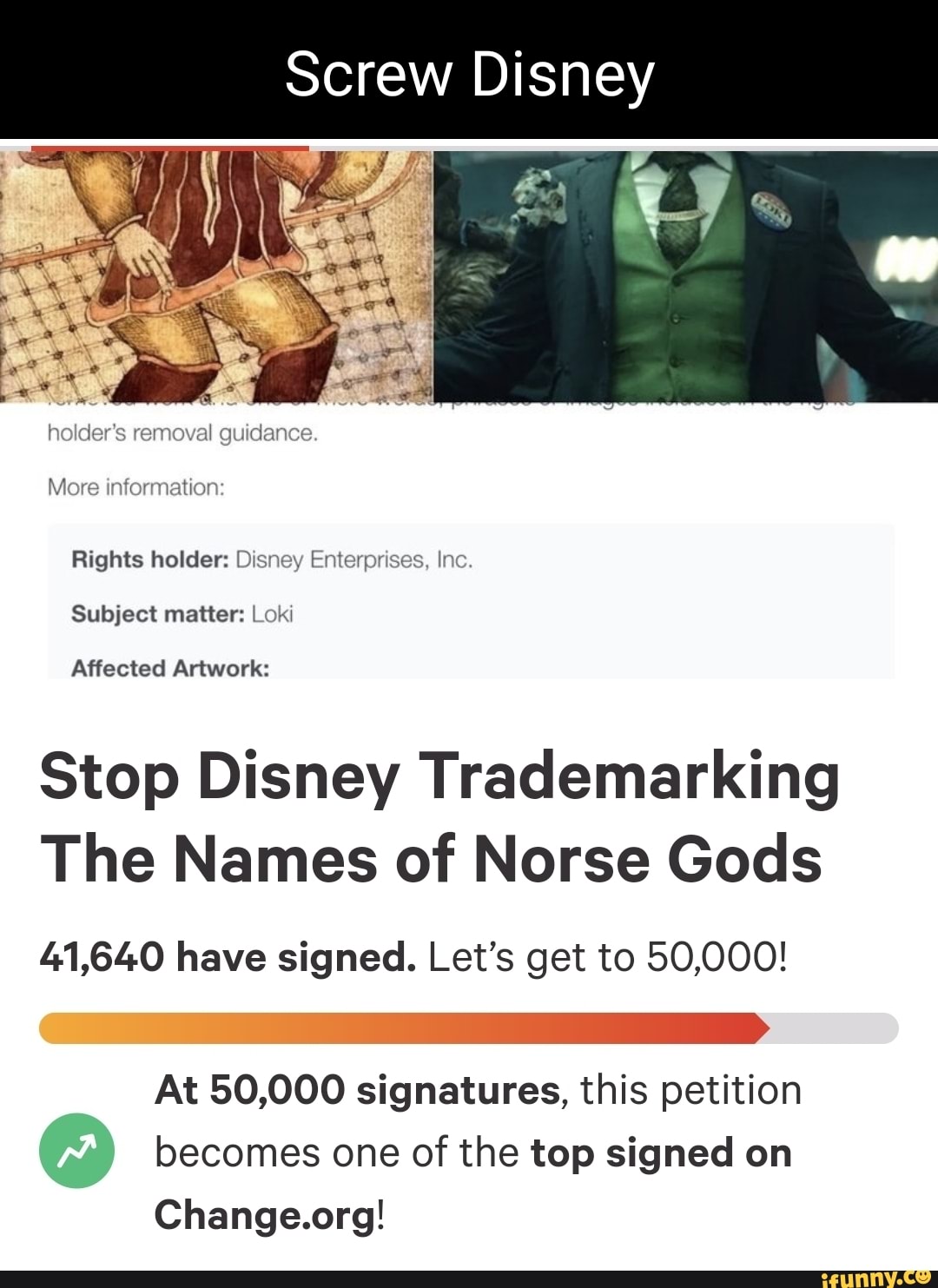 Screw Disney holder's removal guidance More information: Rights holder