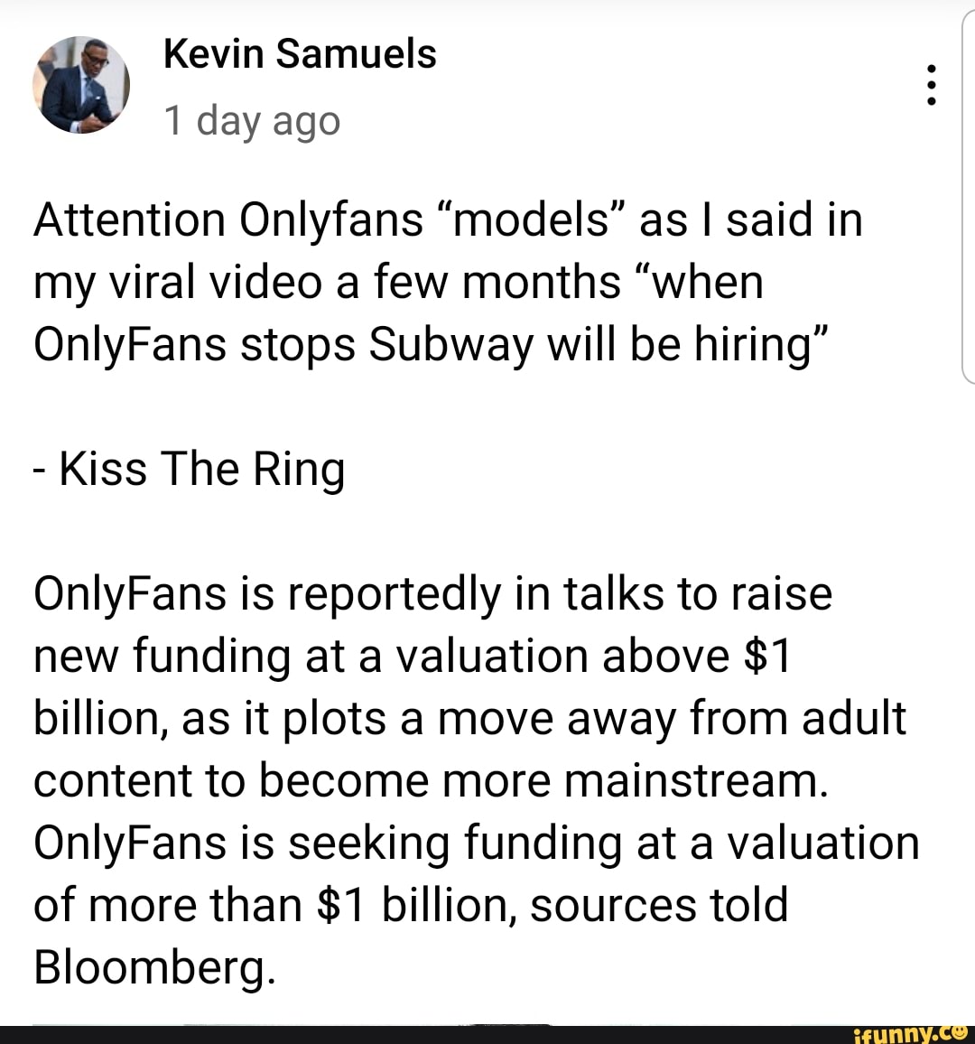 When onlyfans stops subway will be hiring