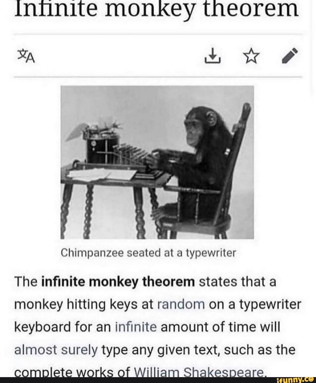 Infinite monkey theorem us & Chimpanzee seated at a typewriter The ...