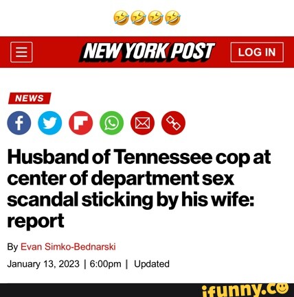 NEW YORK POST NEWS 0900080 Husband of Tennessee cop at center of department sex scandal sticking