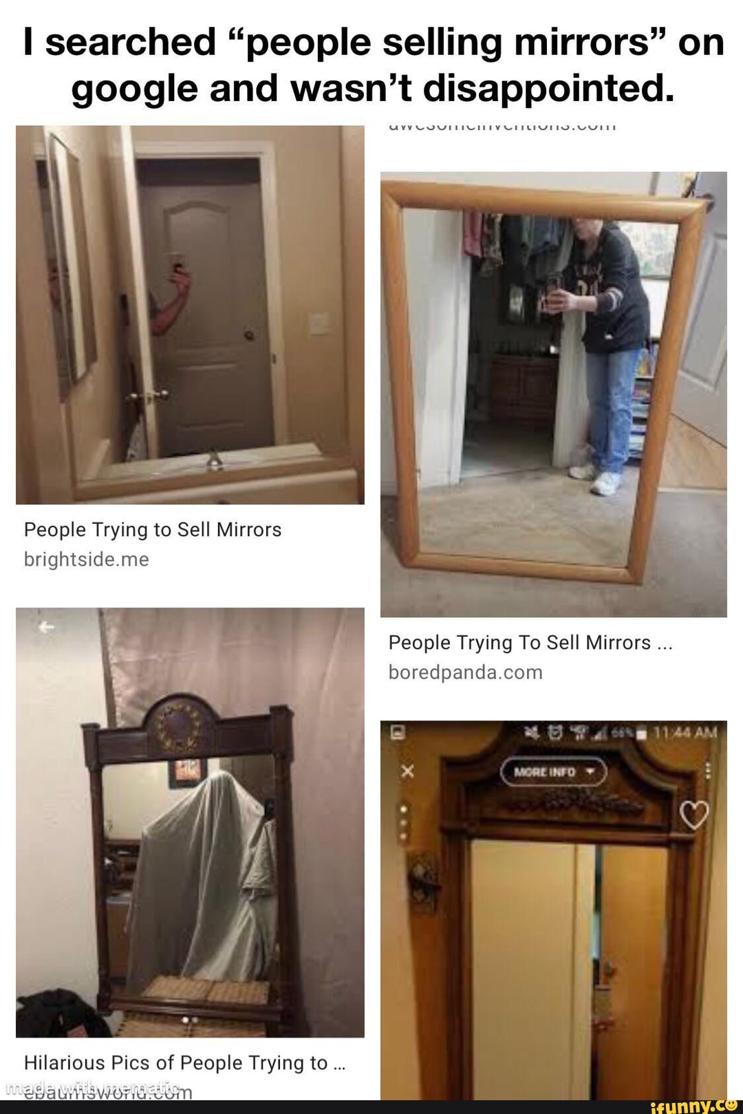 Featured image of post Funny Photos Of People Selling Mirrors : In fact, aptly titled instagram account, craigslist_mirrors, has been sharing photos of mirrors for sale since 2014.