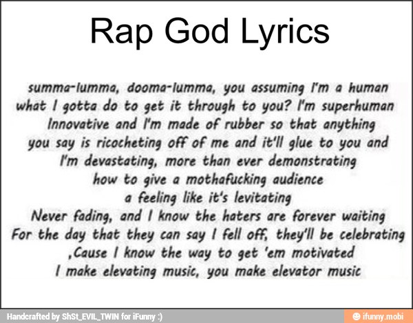 Rap god lyrics