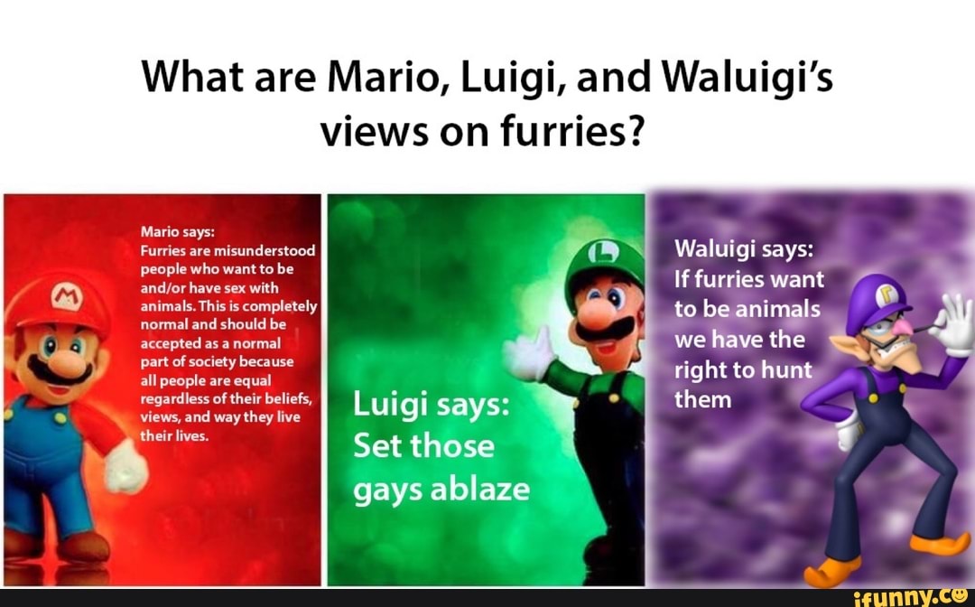 What Are Mario Luigi And Waluigis Views On Furries Mario Says Furries Are Misunderstood 4873