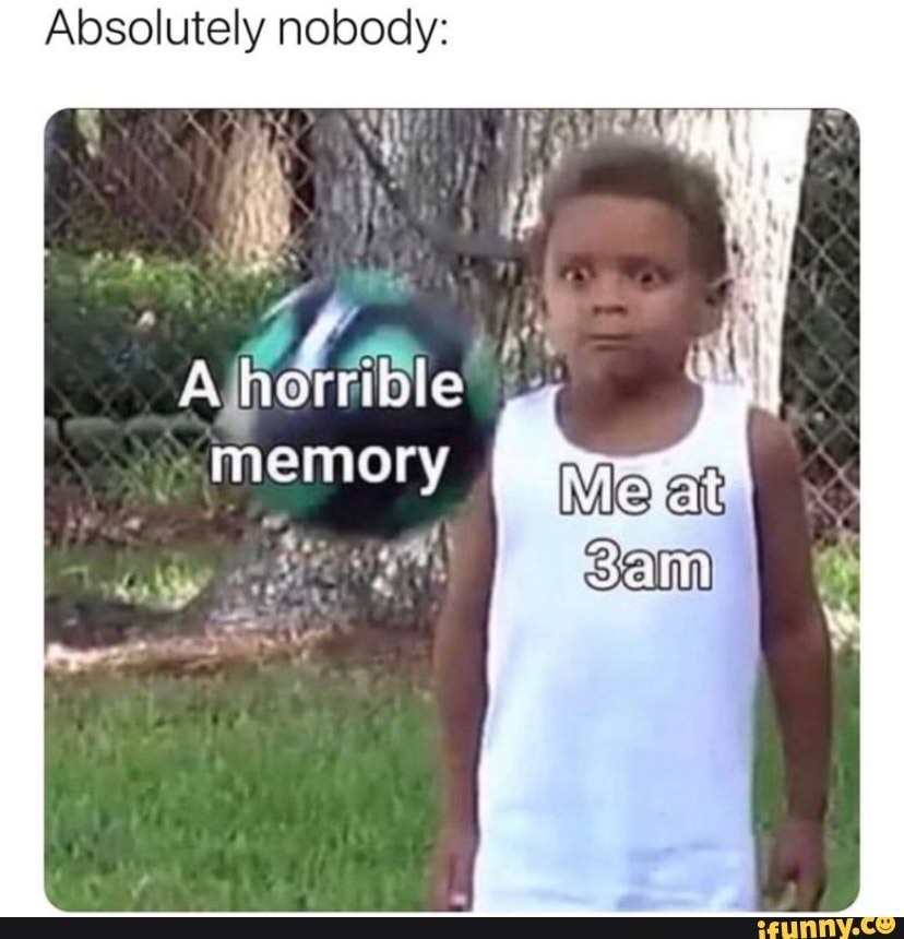 Absolutely nobody:
we
memory