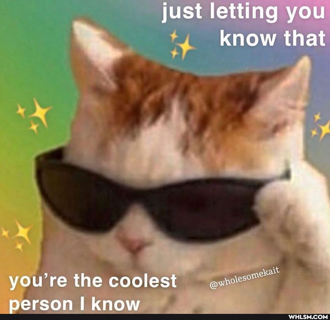 just letting you
Know that
you're the coolest
nareann knnw