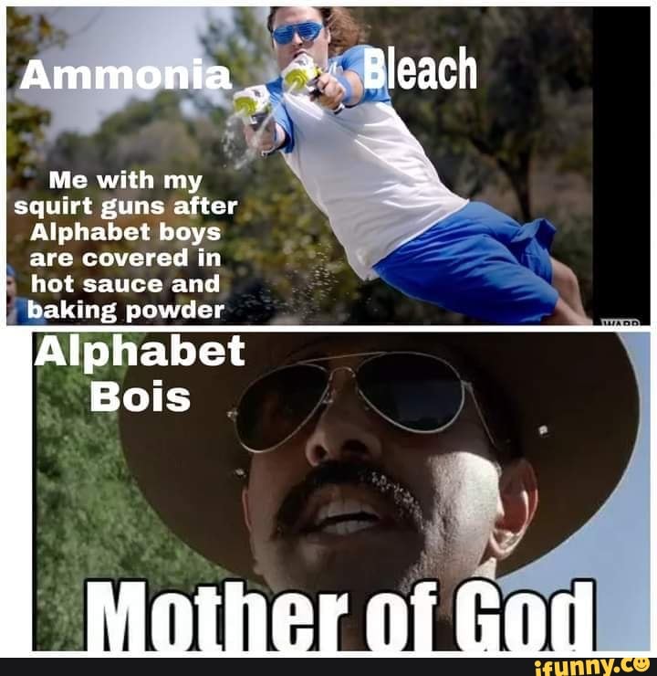 Ammonia Bleach Me with my squirt guns after Alphabet boys are covered