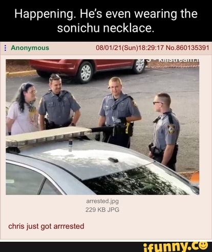 Happening. He's even wearing the sonichu necklace. Anonymous chris just ...