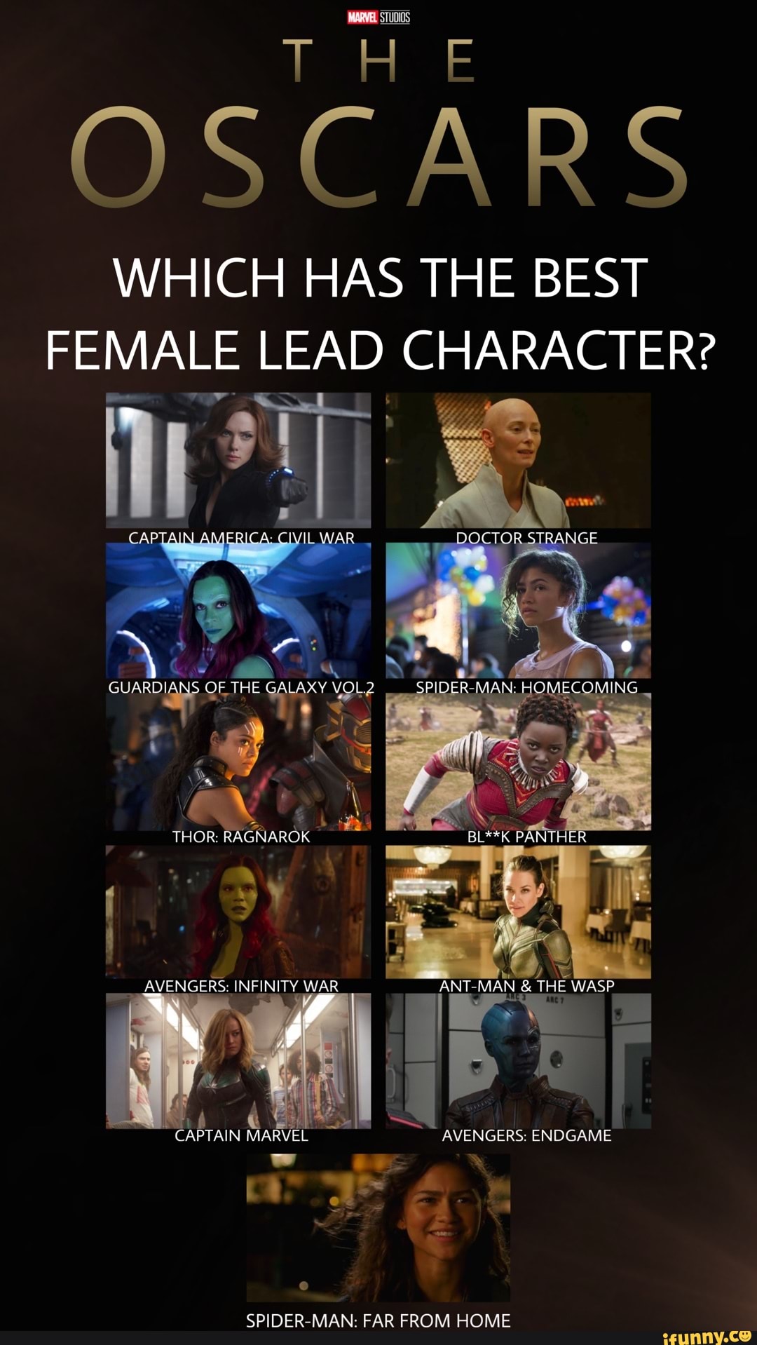 THE OSCARS WHICH HAS THE BEST FEMALE LEAD CHARACTER? CAPTAIN AMLRIGA