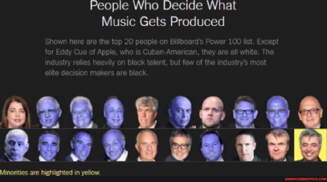People Who Decide What Music Gets Produced hown here are the top 20 le on Billboard's Power 100