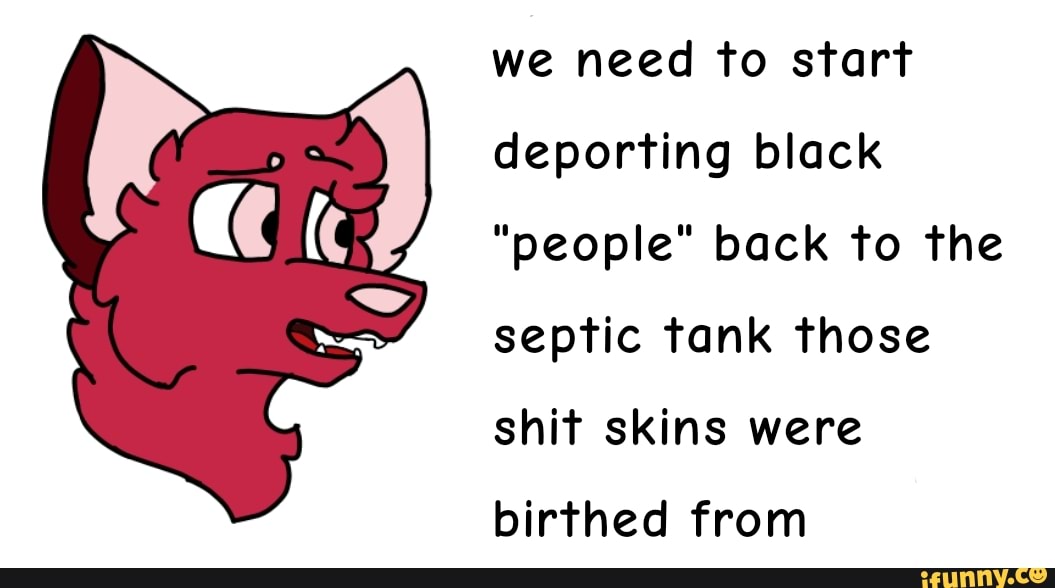 we need to start
deporting black
"people" back to the
septic tank those
shit skins were
birthed from