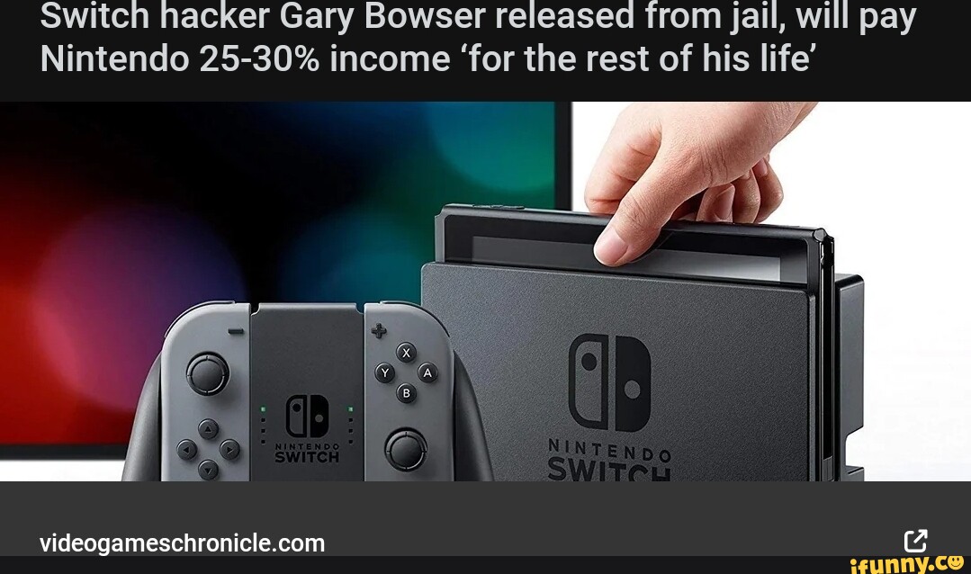 Switch Hacker Gary Bowser Released From Jail Will Pay Nintendo 25 30 Income For The Rest Of 8123