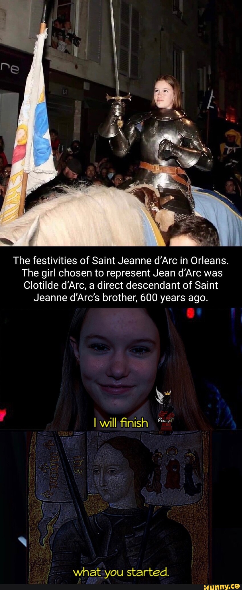 The festivities of Saint Jeanne d'Arc in Orleans. The girl chosen to