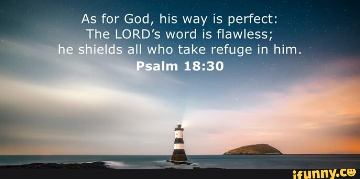 As for God, his way is perfect: The LORD's word is flawless; he shields ...