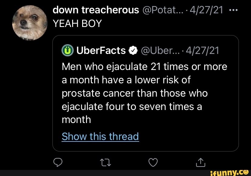 Down treacherous Potat... YEAH BOY UberFacts Uber... Men who