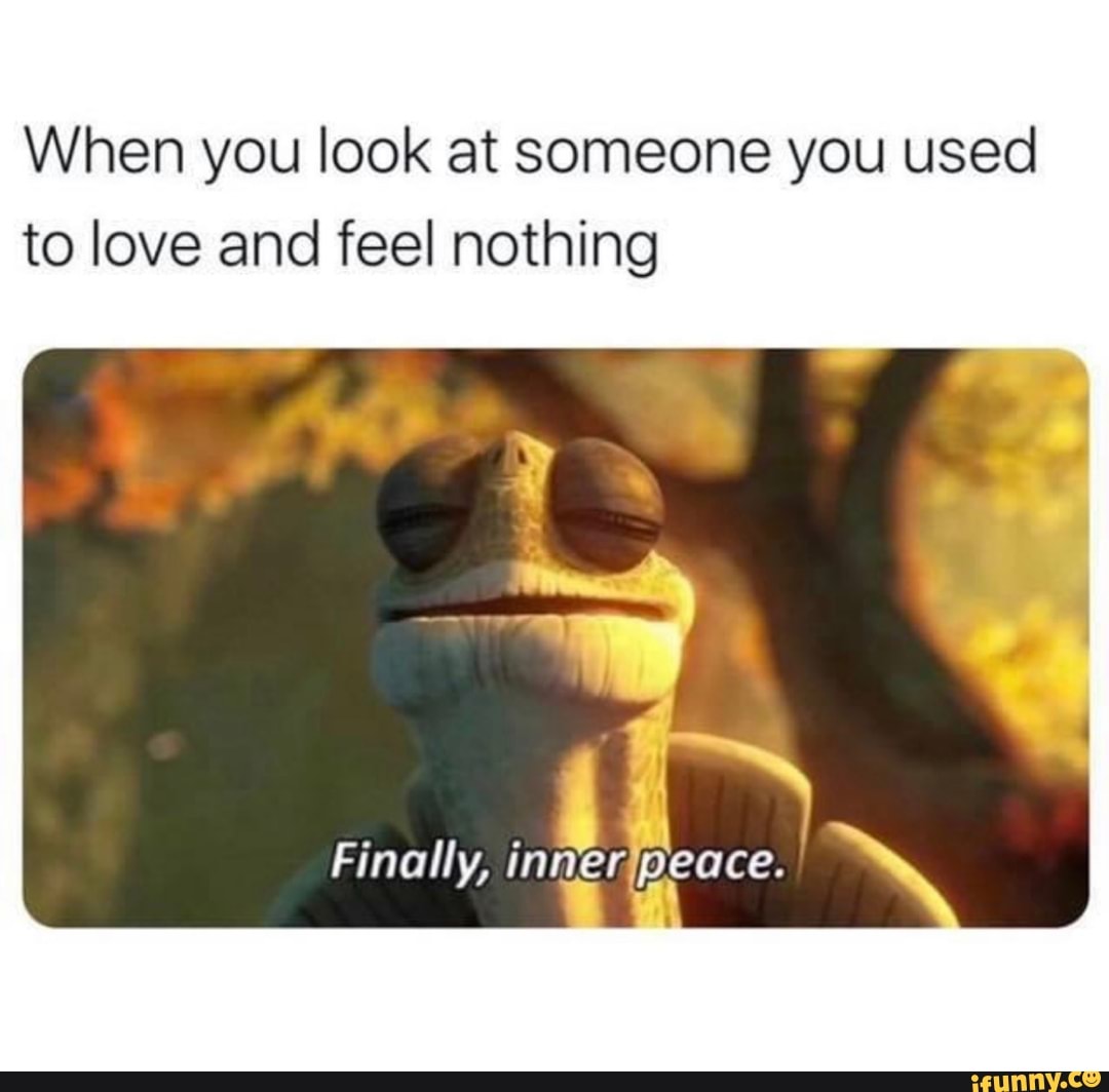 When You Look At Someone You Used To Love And Feel Nothing Finally Inneripeace Ifunny