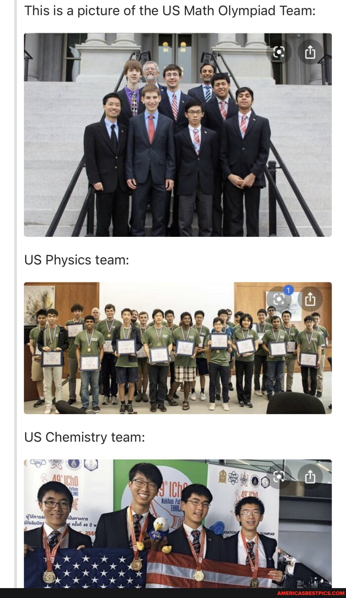 This is a picture of the US Math Olympiad Team I US Physics team US