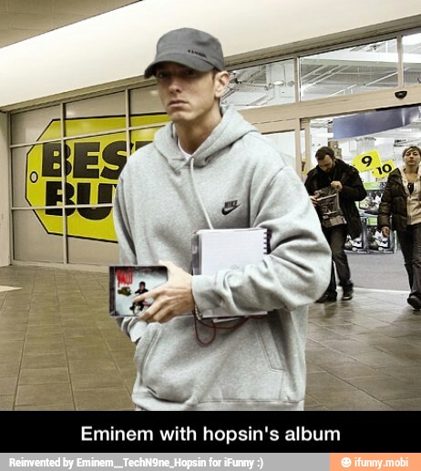Eminem with hopsin's album