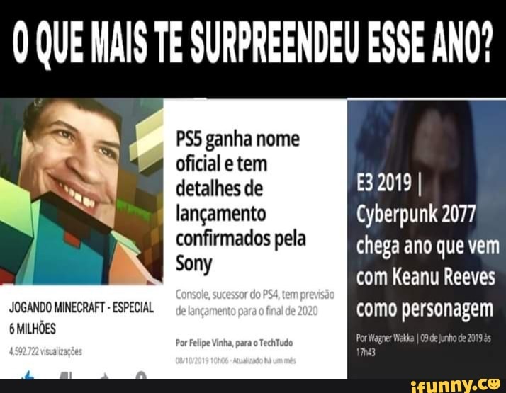 QUE
PS5 ganha nome
oficial e tem
detalhes de PED
lançamento Co Tao PAD)
confirmados pela PEER TN a
sire