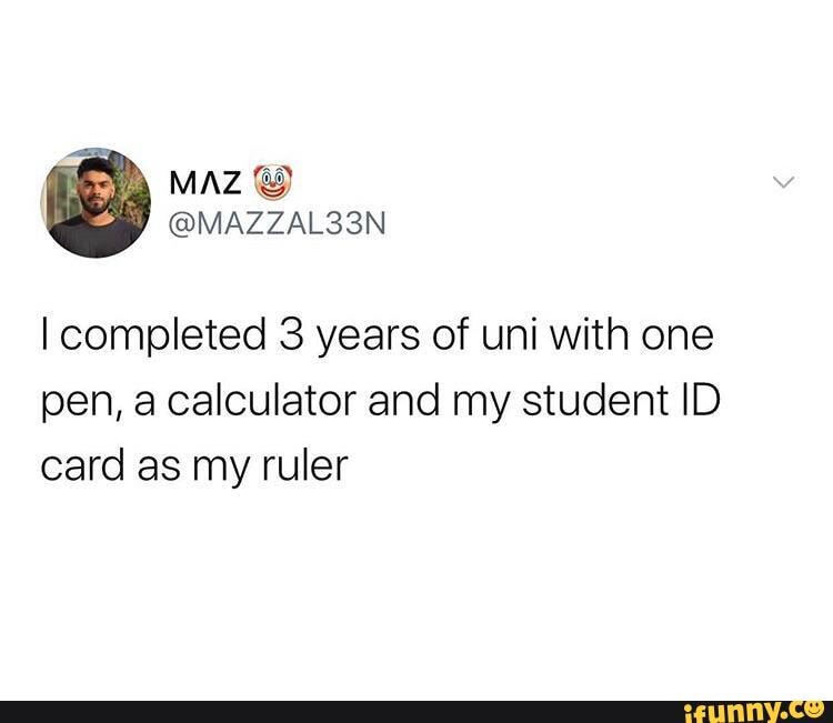 I completed 3 years of uni with one pen, a calculator and my student ID card as my ruler