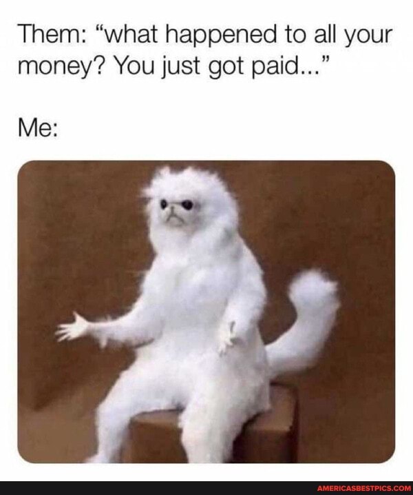 Them: "what happened to all your money? You just got paid..."
Me: