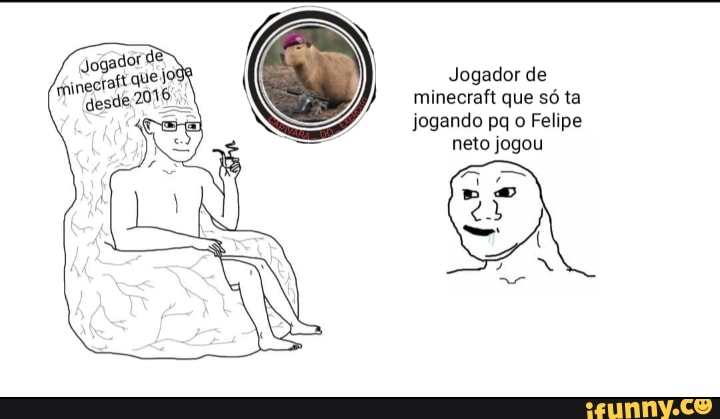 Jogador de
minecraft que só ta
jogando pq o
Felipe
neto jogou