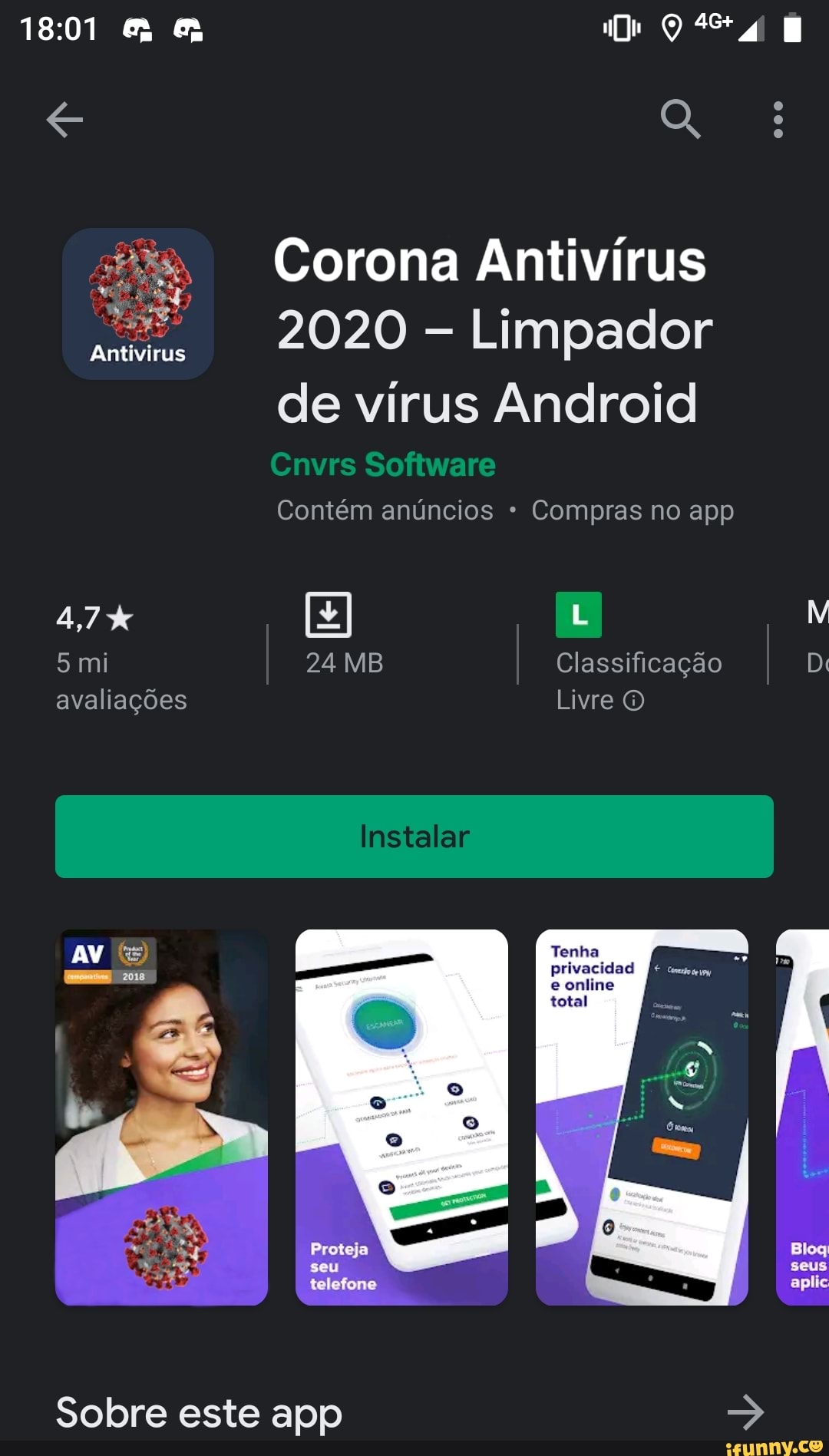 E Corona Antivírus
2020 Limpador
de virus Android