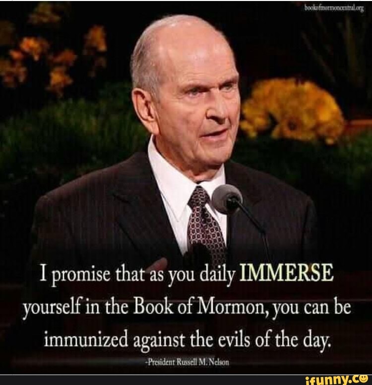 I promise that as you daily IMMERSE yourself in the Book of Mormon, you ...