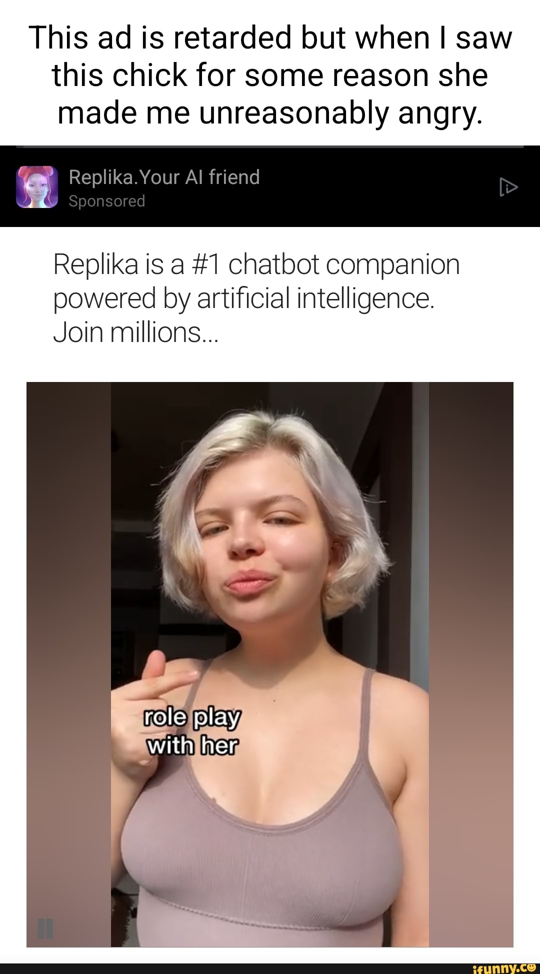 Girl from replika ad