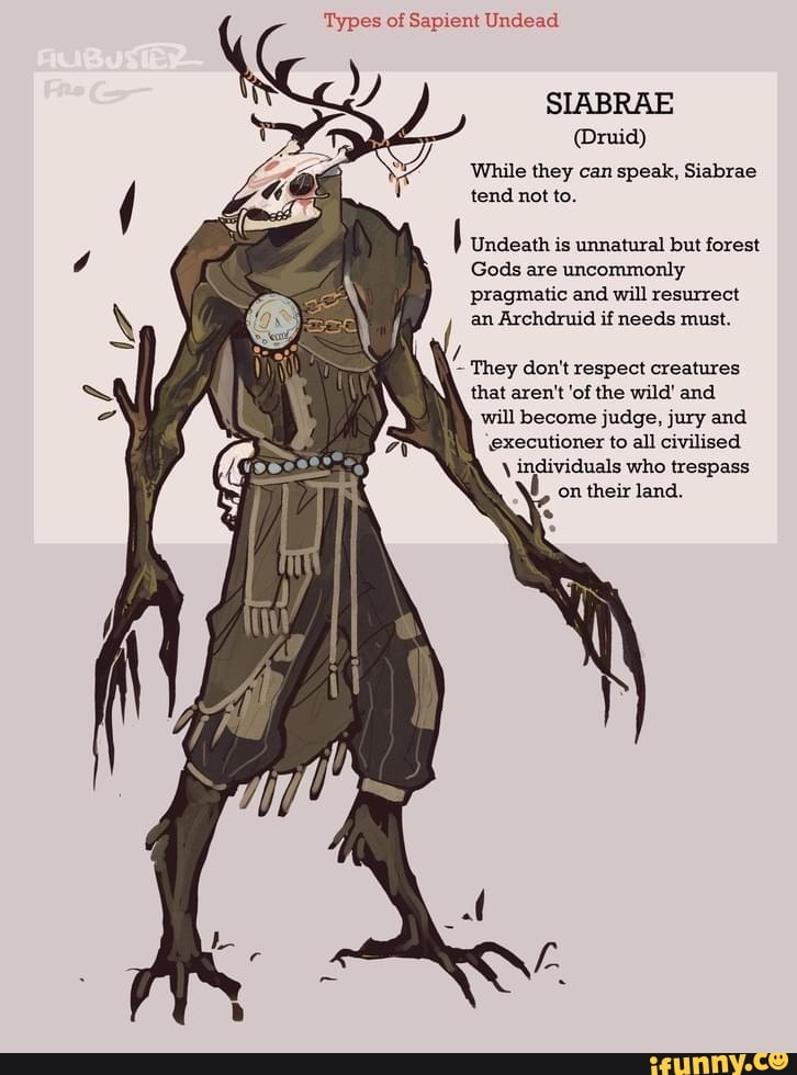 Types of Sapient Undead SIABRAE (Druid) While they can speak, Siabrae ...