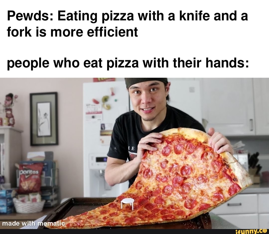 eating pizza with a fork meme｜TikTok Search