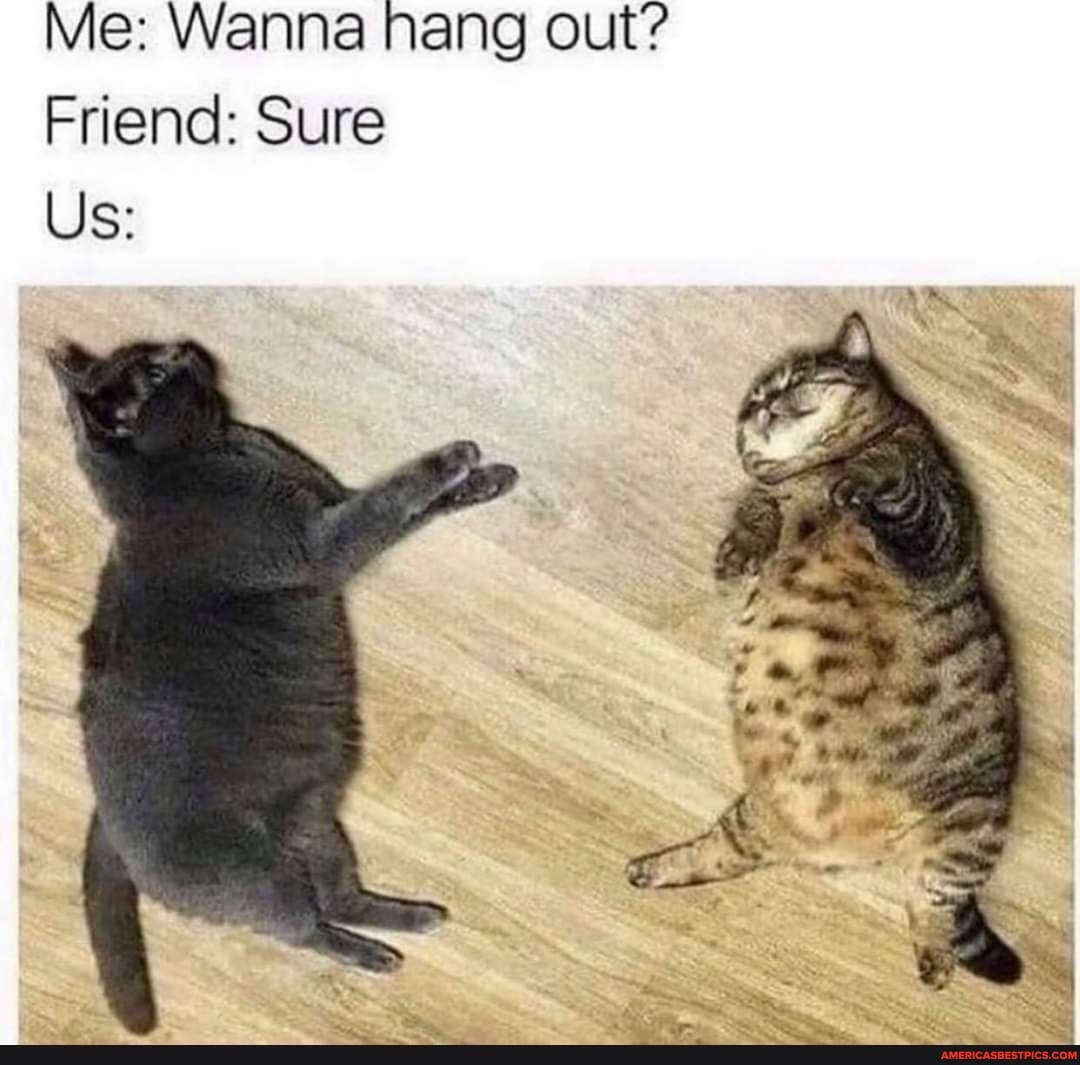 Me: Wanna hang out?
Friend: Sure
Us: