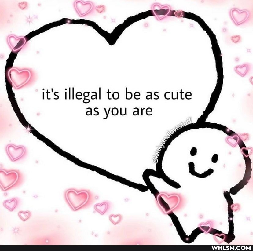 it's illegal to be as cute as you are