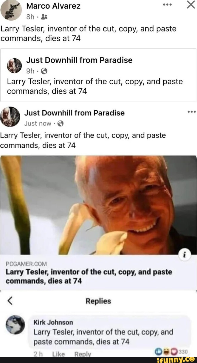 Marco Alvarez sh- Larry Tesler, inventor of the cut, copy, and paste ...