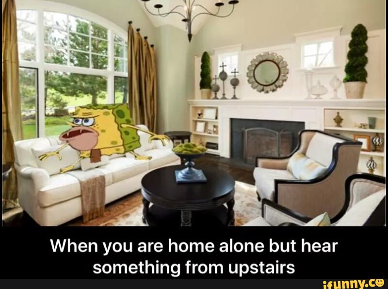 When You Are Home Alone But Hear Something From Upstairs