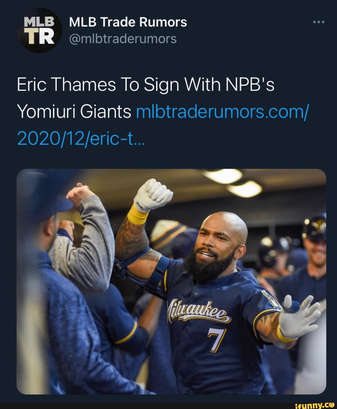 Eric Thames to sign with NPB's Yomiuri Giants