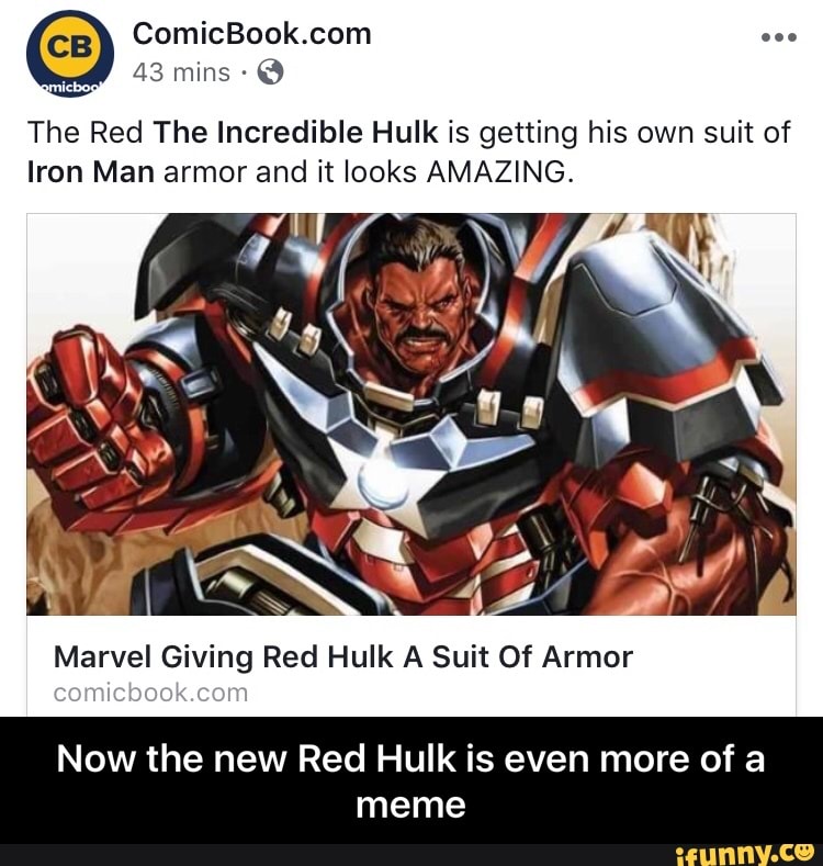 The Red The Incredible Hulk is getting his own suit of Iron