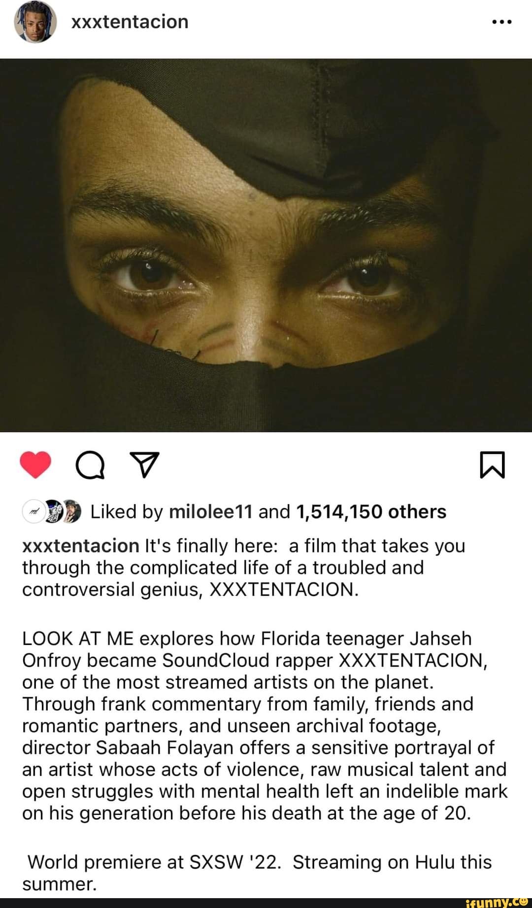 Xxxtentacion ~ By Liked By Mi And 1514150 Others Xxxtentacion Its Finally Here A Film That 