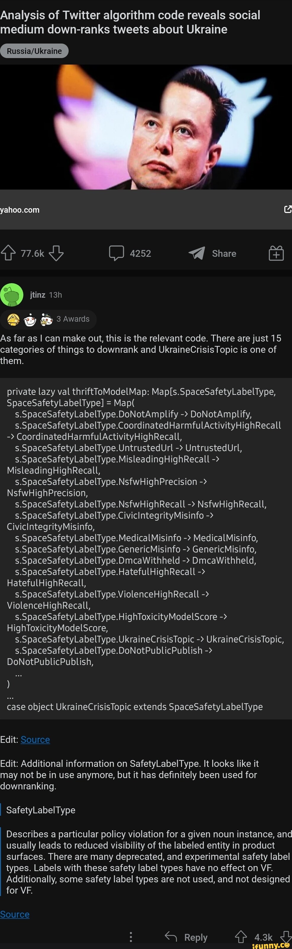 Analysis of Twitter algorithm code reveals social medium down-ranks ...