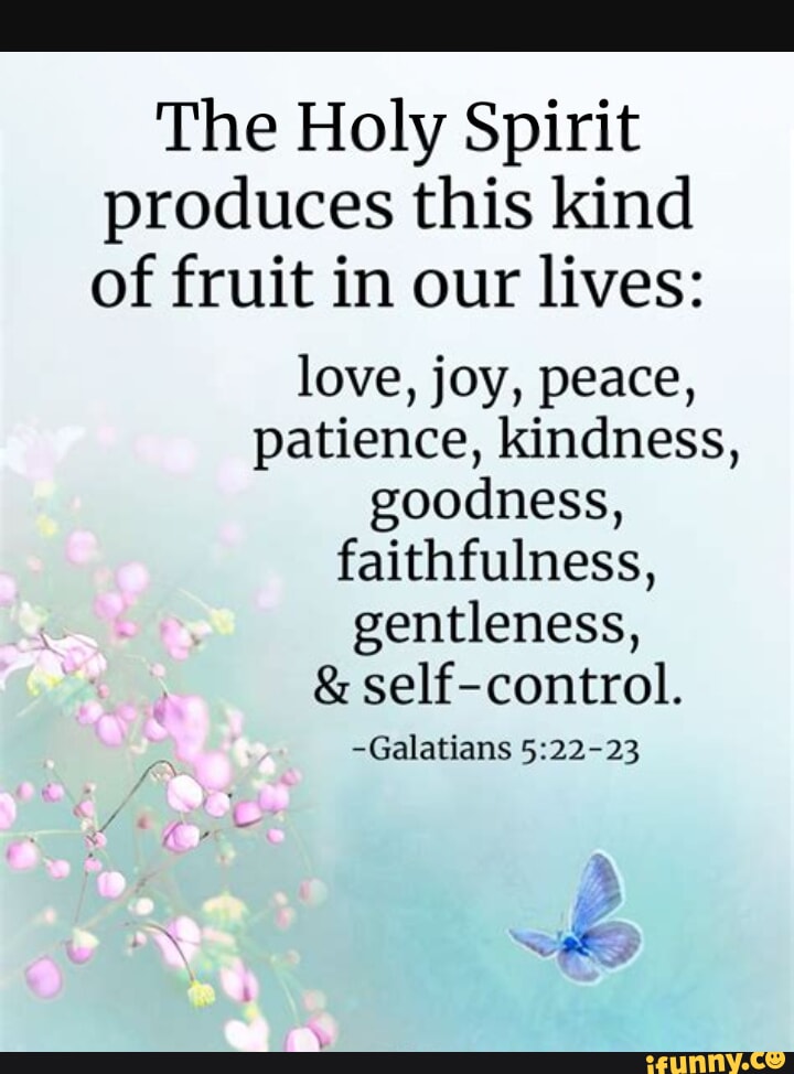 The Holy Spirit produces this kind of fruit in our lives: love, joy ...