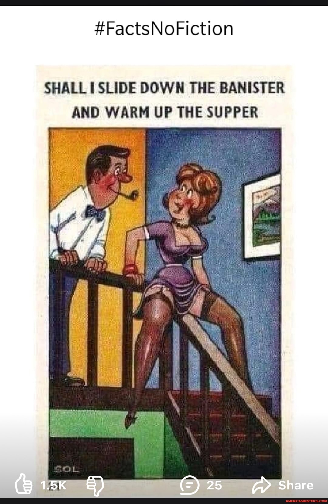 #FactsNoFiction
SHALL SLIDE DOWN THE BANISTER AND WARM UP THE SUPPER
Share